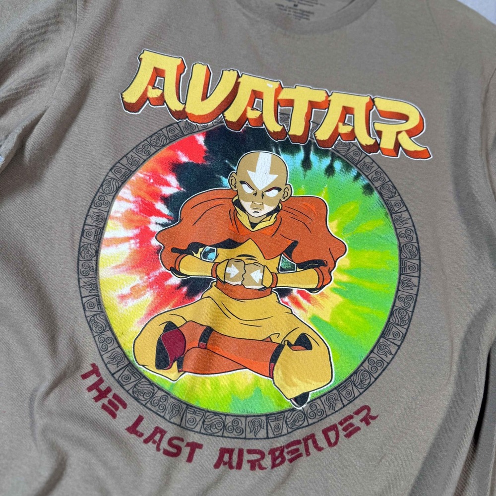 Avatar The Last Airbender Aang Tie Dye Graphic Tee Brown Mens Medium
